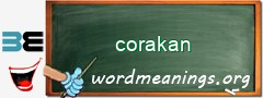 WordMeaning blackboard for corakan